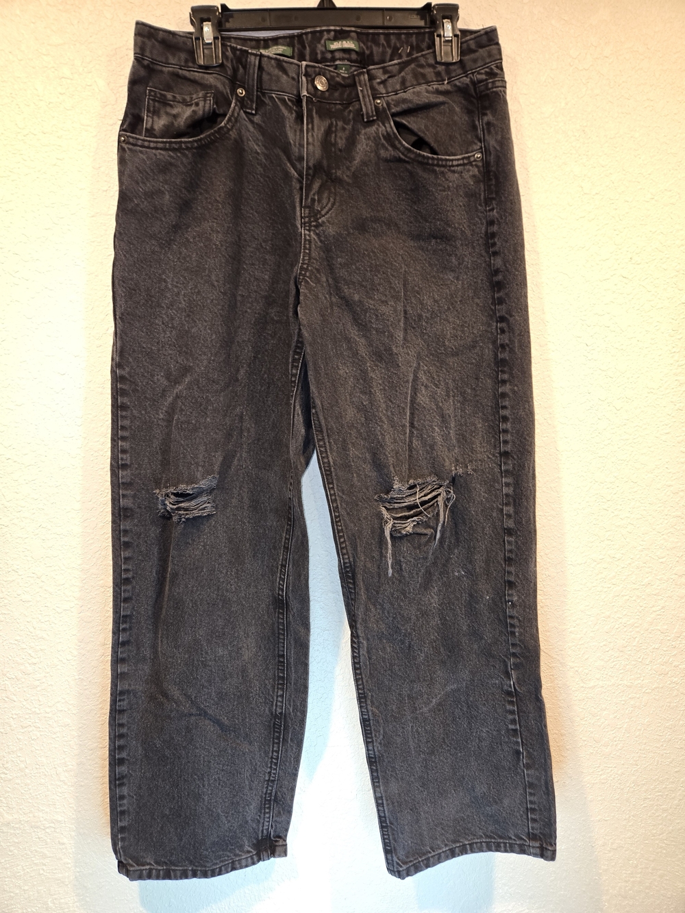 wild fable Black High-Waist Jeans with Distressed Denim Size 2